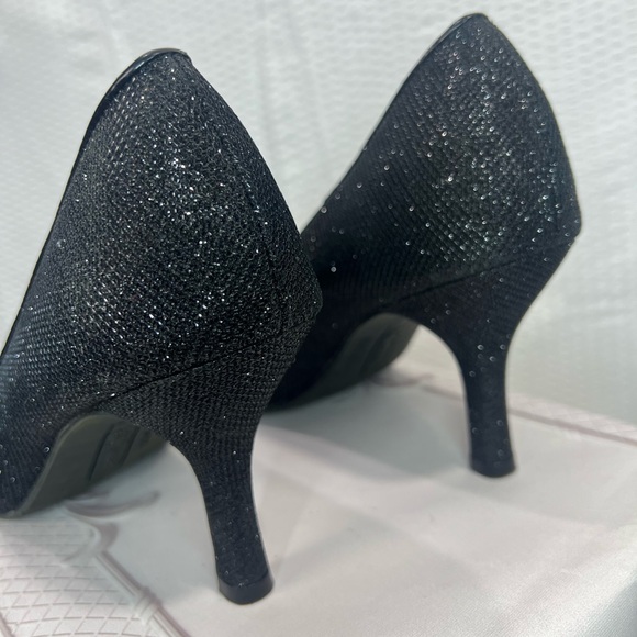 Fioni Night Womens 145282 Black Glittered Pointed Toe Slip On Size 9 Heels - Picture 3 of 14